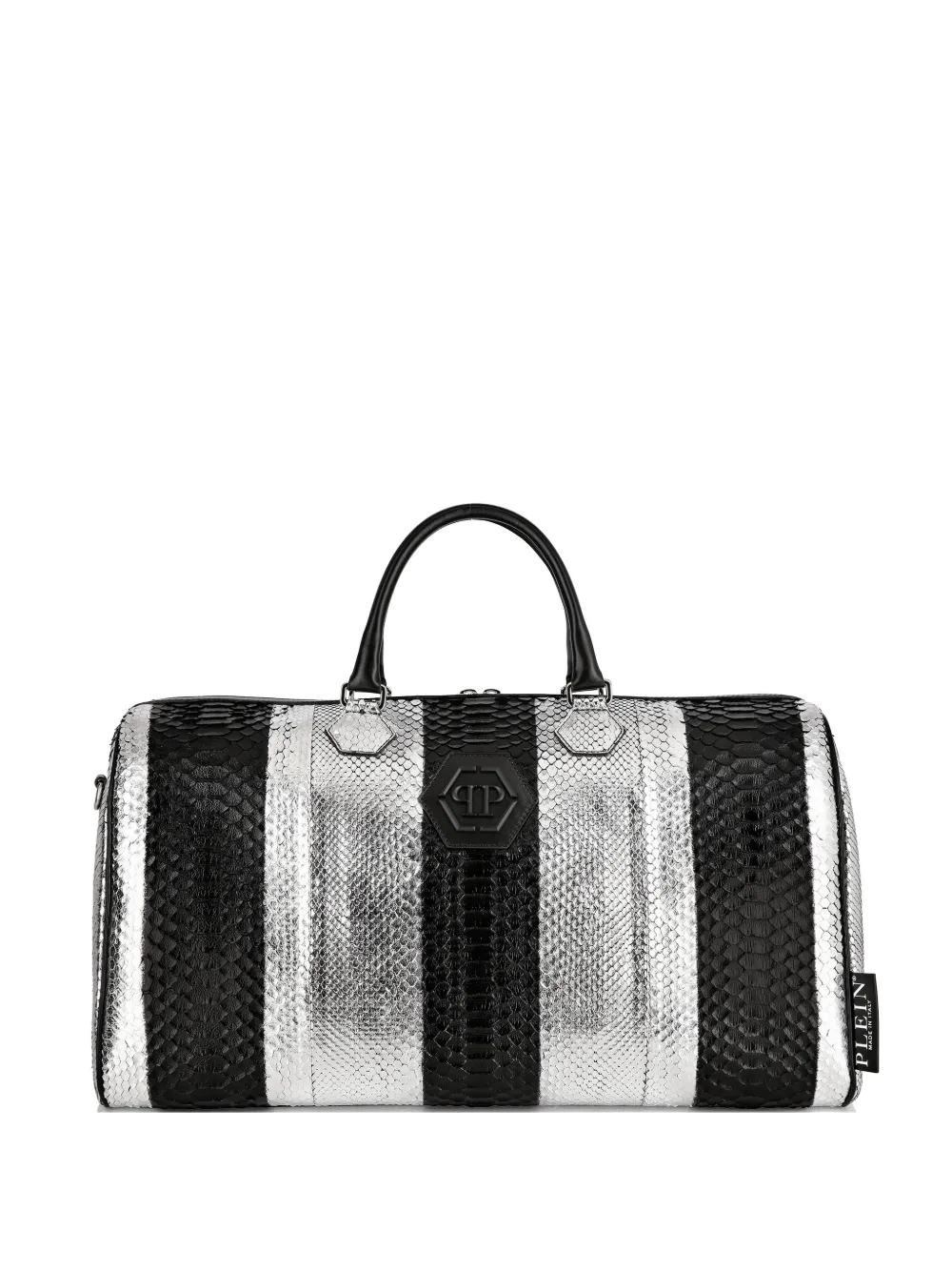 Philipp Plein Hexagon python-leather travel bag - Nero