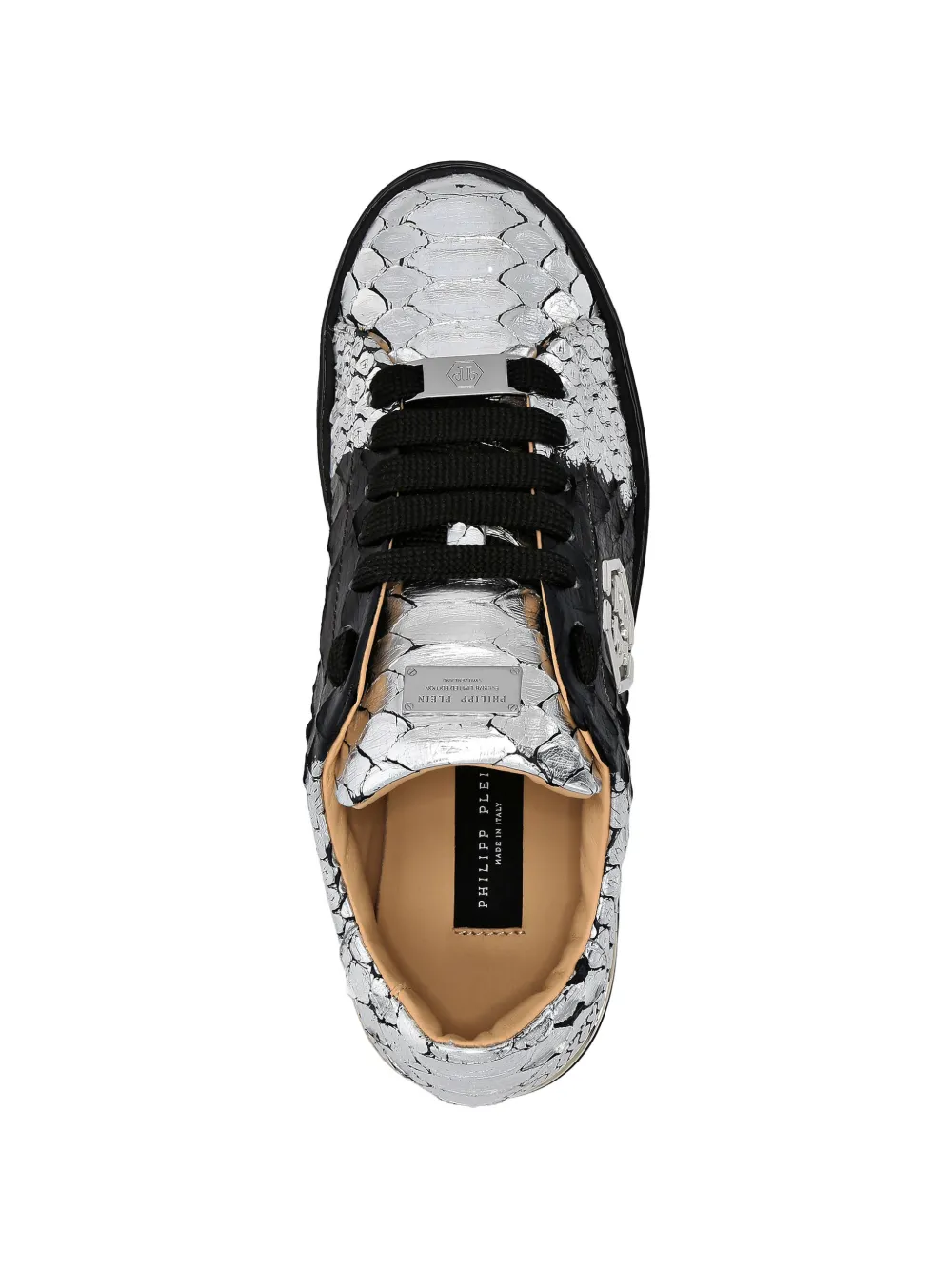 Philipp Plein PP Hexagon leather sneakers Grijs