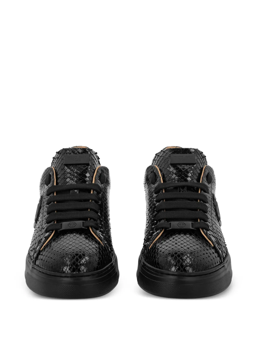 Philipp Plein Hexagon python leather sneakers Zwart