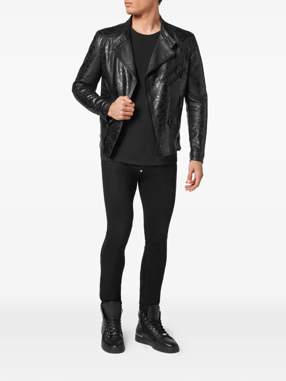 Philipp Plein Jack met doodskopprint Zwart