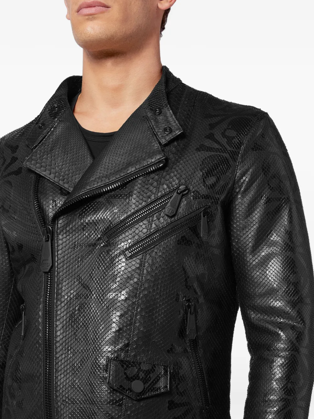 Philipp Plein Jack met doodskopprint Zwart