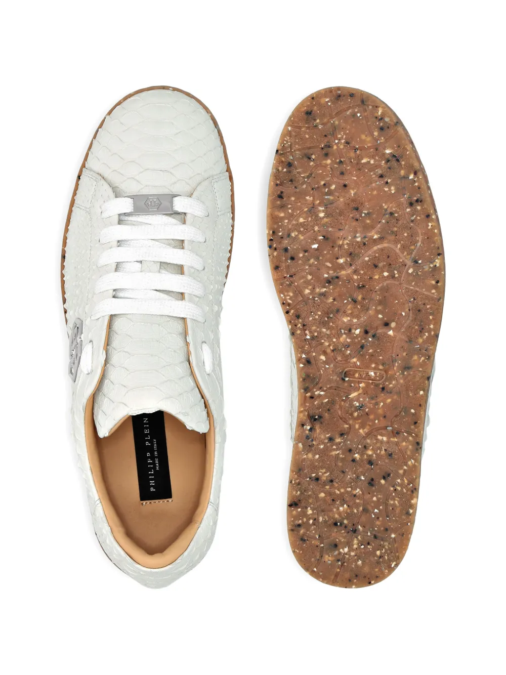 Philipp Plein python leather sneakers Wit