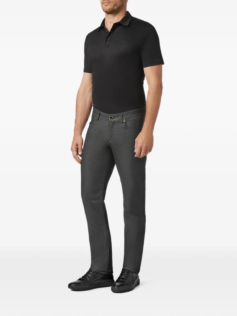 Billionaire Regular-fit jeans met logoplakkaat Grijs