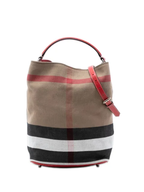 Burberry Pre-Owned 2000-2017 Medium Mega Check Canvas Ashby Bucket Bag satchel