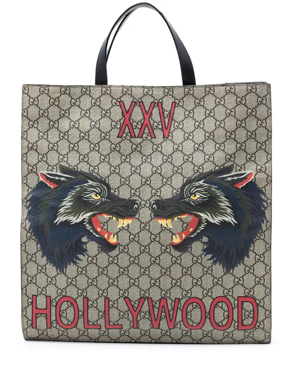 Gucci Pre-Owned 2016-2026 GGスプリーム ウルフ ハンドバッグ