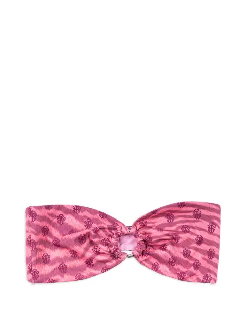 Chrome Hearts monogram-print bandeau bikini top