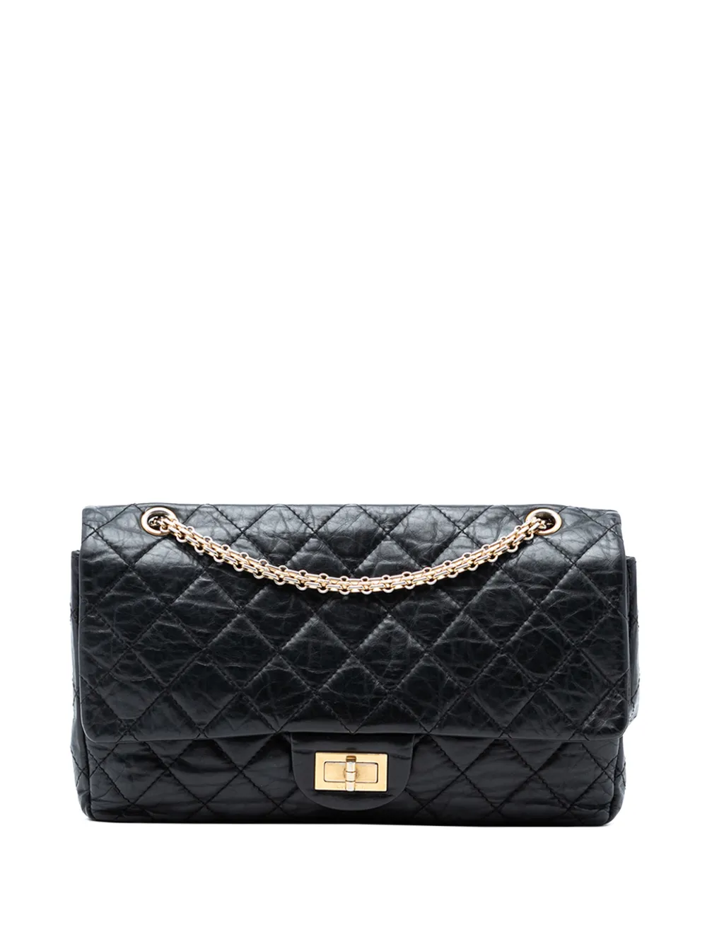CHANEL Pre-Owned 2011 Quilted Aged Calfskin Reissue 2.55 Double Flap 227 shoulder bag - Black