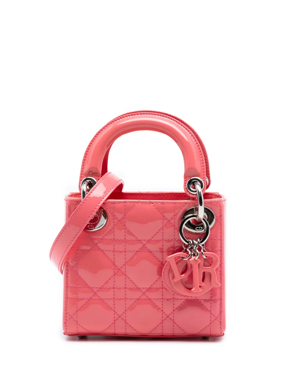 Christian Dior Pre-Owned 2016 Micro Patent Cannage Lady Dior satchel - Rosa