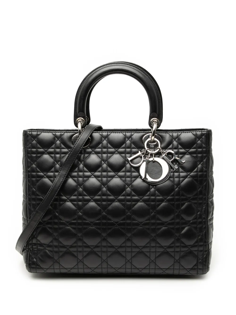 Christian Dior Pre-Owned 2003 Large Lambskin Cannage Lady Dior satchel - Schwarz