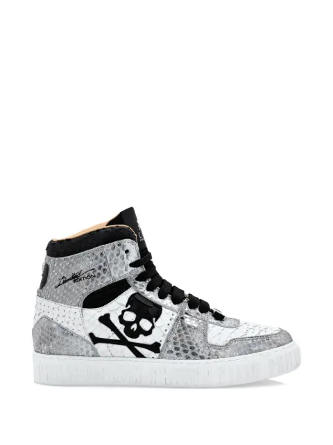 Philipp Plein python-leather Skull high-top sneakers