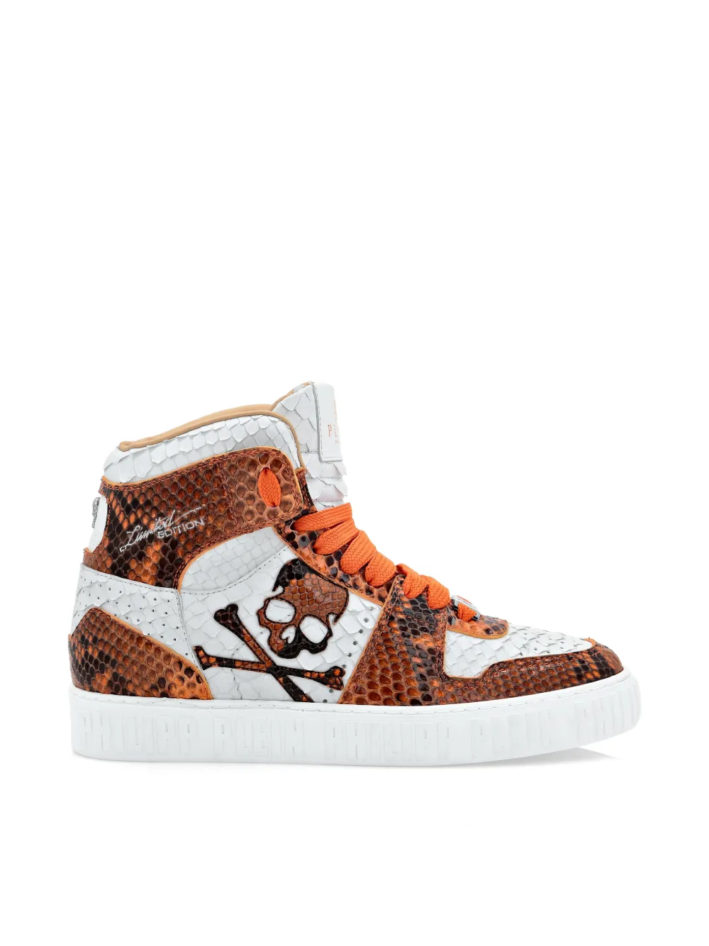 Philipp Plein python-leather Skull sneakers - Brown