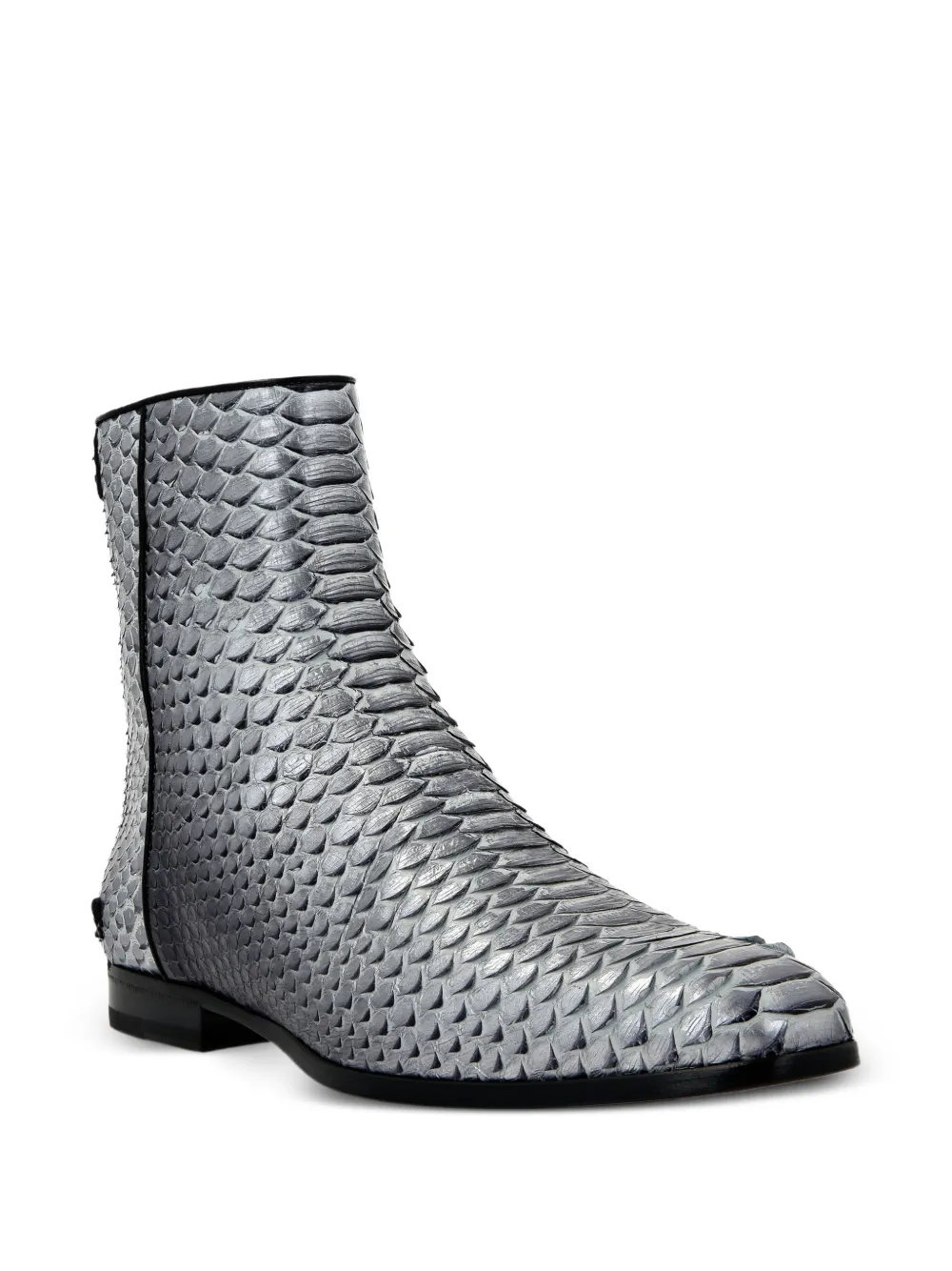 Philipp Plein python-leather ankle boots Zilver
