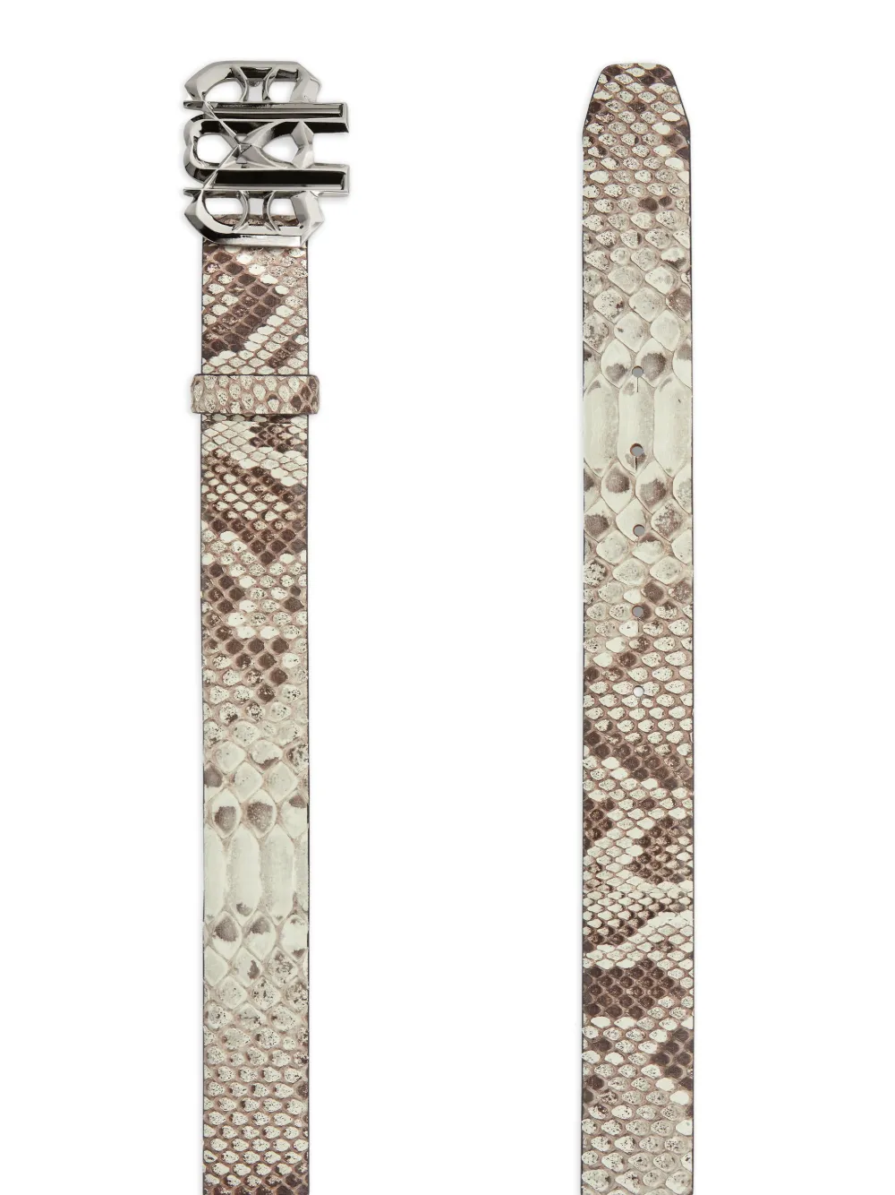 Philipp Plein Gothic Plein riem van pythonleer Beige