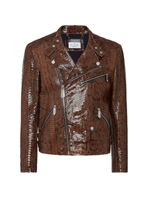 Philipp Plein python leather jacket