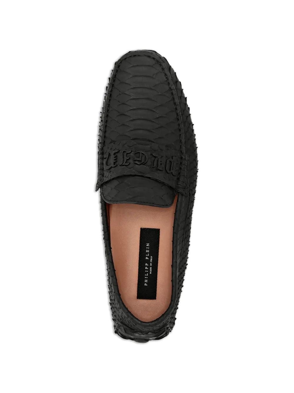 Philipp Plein python-skin loafers Zwart