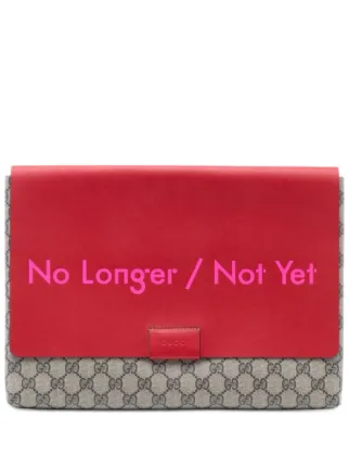 Gucciグッチ/ヴィンテージ/ユニセックス/クラッチバッグ/希少なレッド Gucci Pre-Owned 2000-2015 GGスプリーム No Longer Not Yet クラッチ