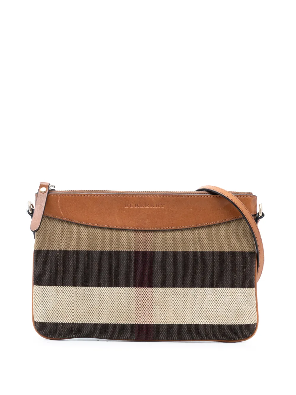 Burberry Pre-Owned 2000-2017 Mega Check Canvas Peyton crossbody bag - Braun