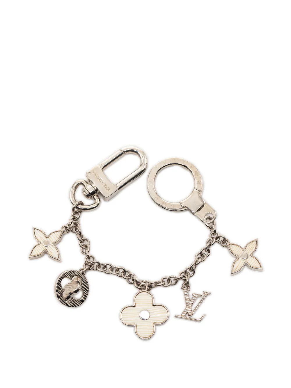 Louis Vuitton Pre-Owned 2016 Plated Fleur D Epi Bag Charm key chain - Argento