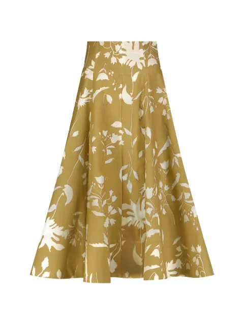 Lela Rose floral-print long skirt