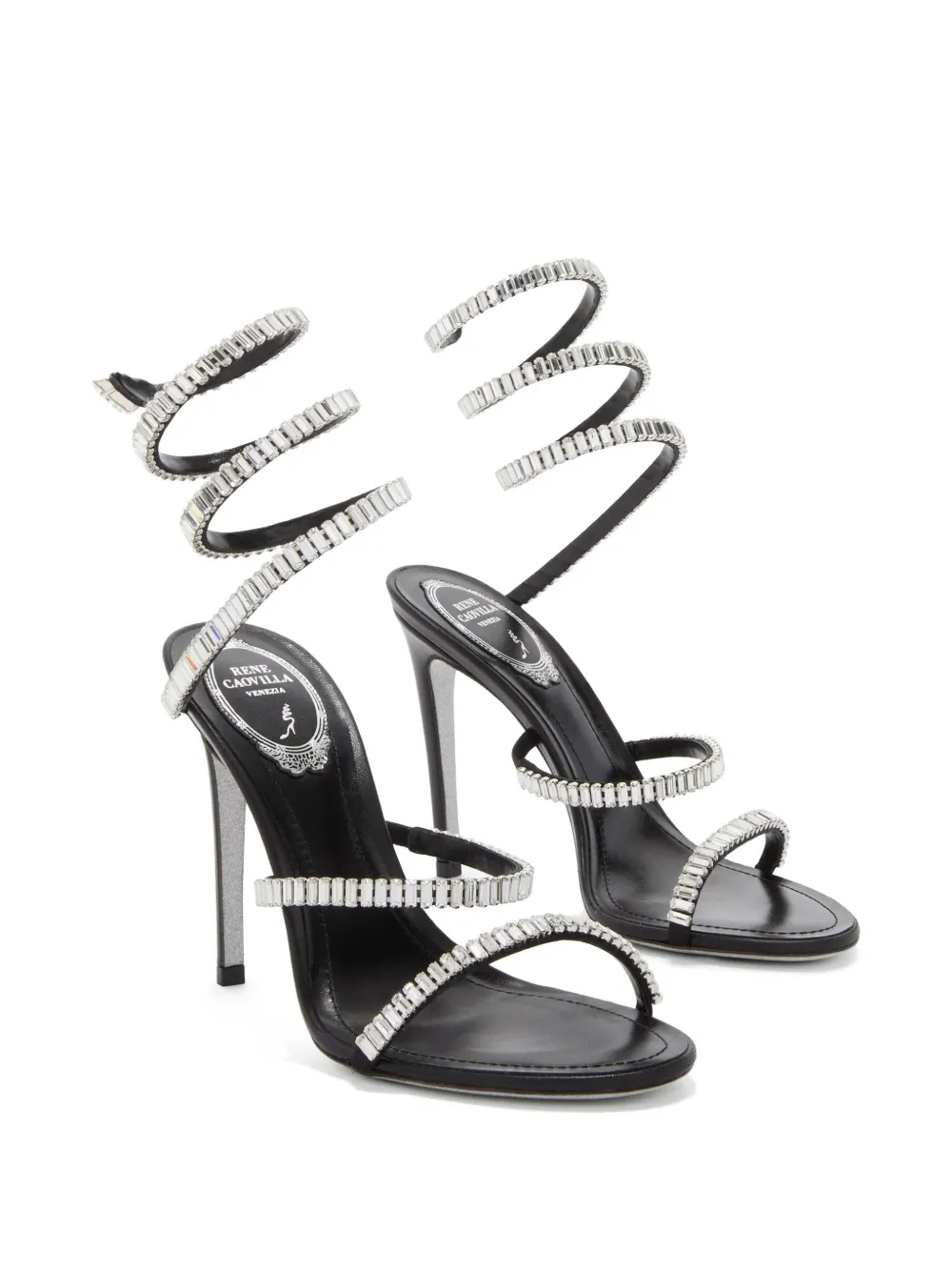 René Caovilla Cleo crystal-embellished sandals Zwart
