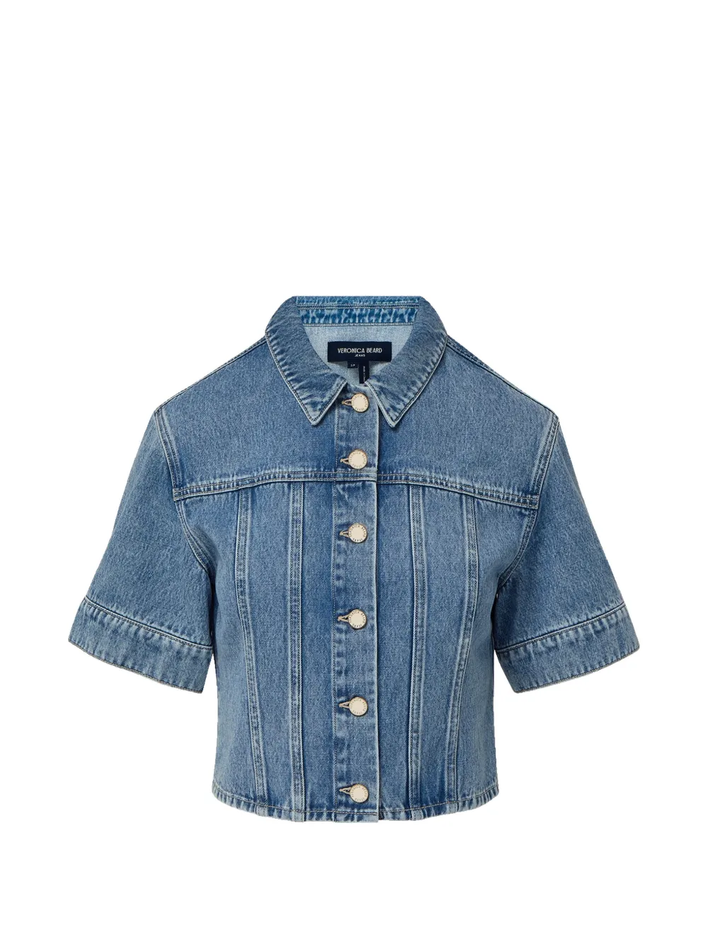 Veronica Beard Malcom short-sleeve denim jacket - Blau