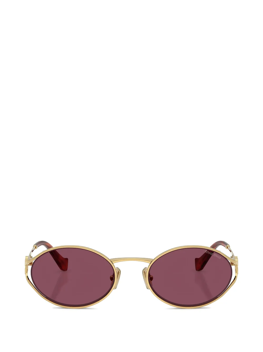 Miu Miu Eyewear Occhiali da sole tondi - Oro