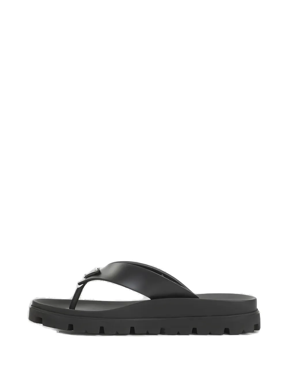 Prada Teenslippers met logo Zwart