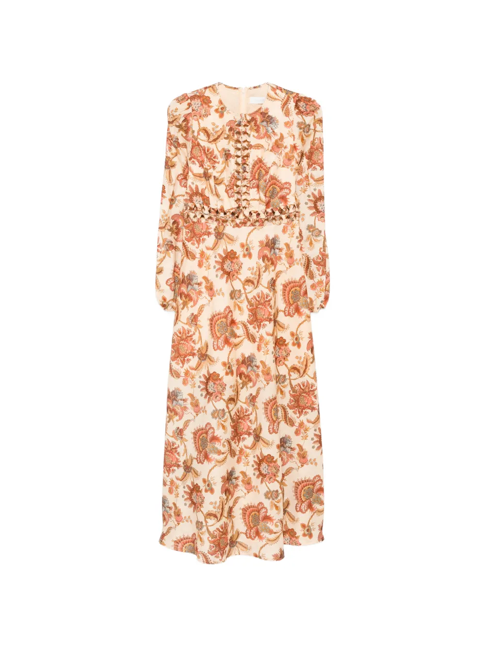 ZIMMERMANN Aster floral-print midi dress - Neutrals