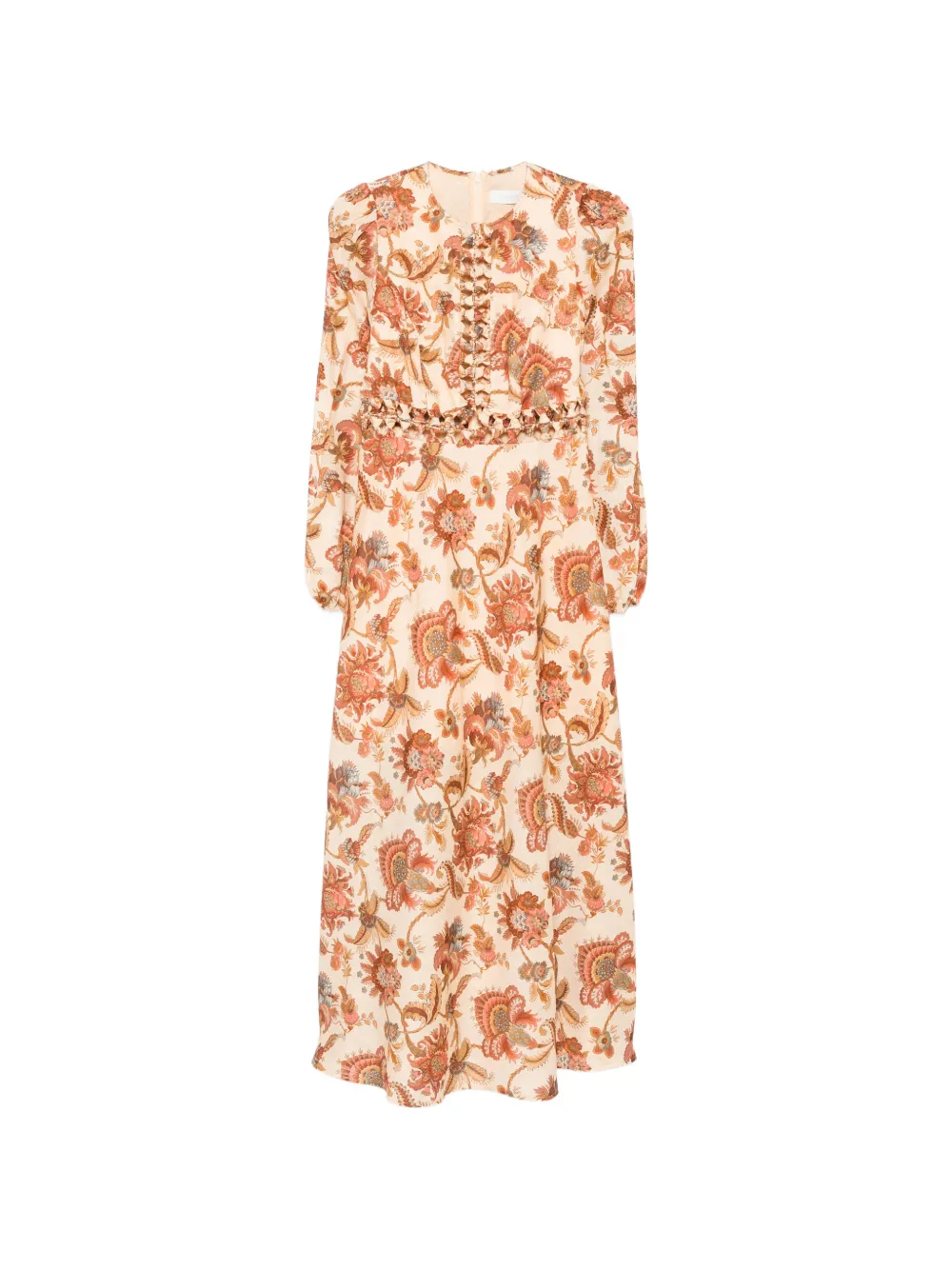 ZIMMERMANN Aster floral-print midi dress - Neutrals