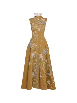 green emerald velvet dress Erdem