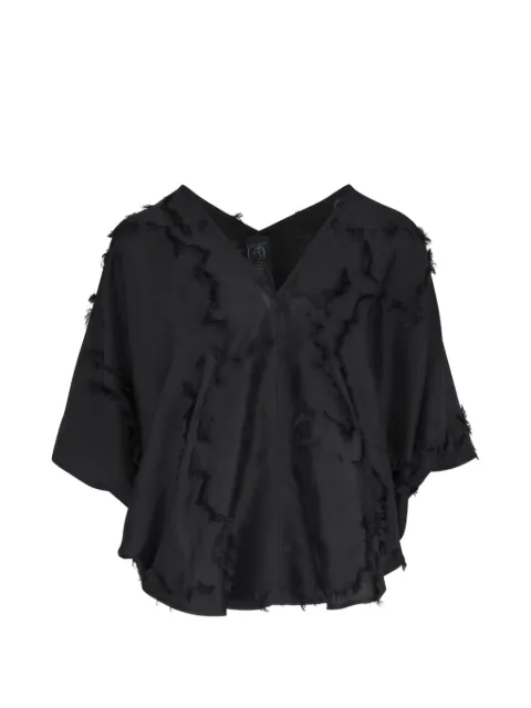 Zero + Maria Cornejo frayed v-neck blouse