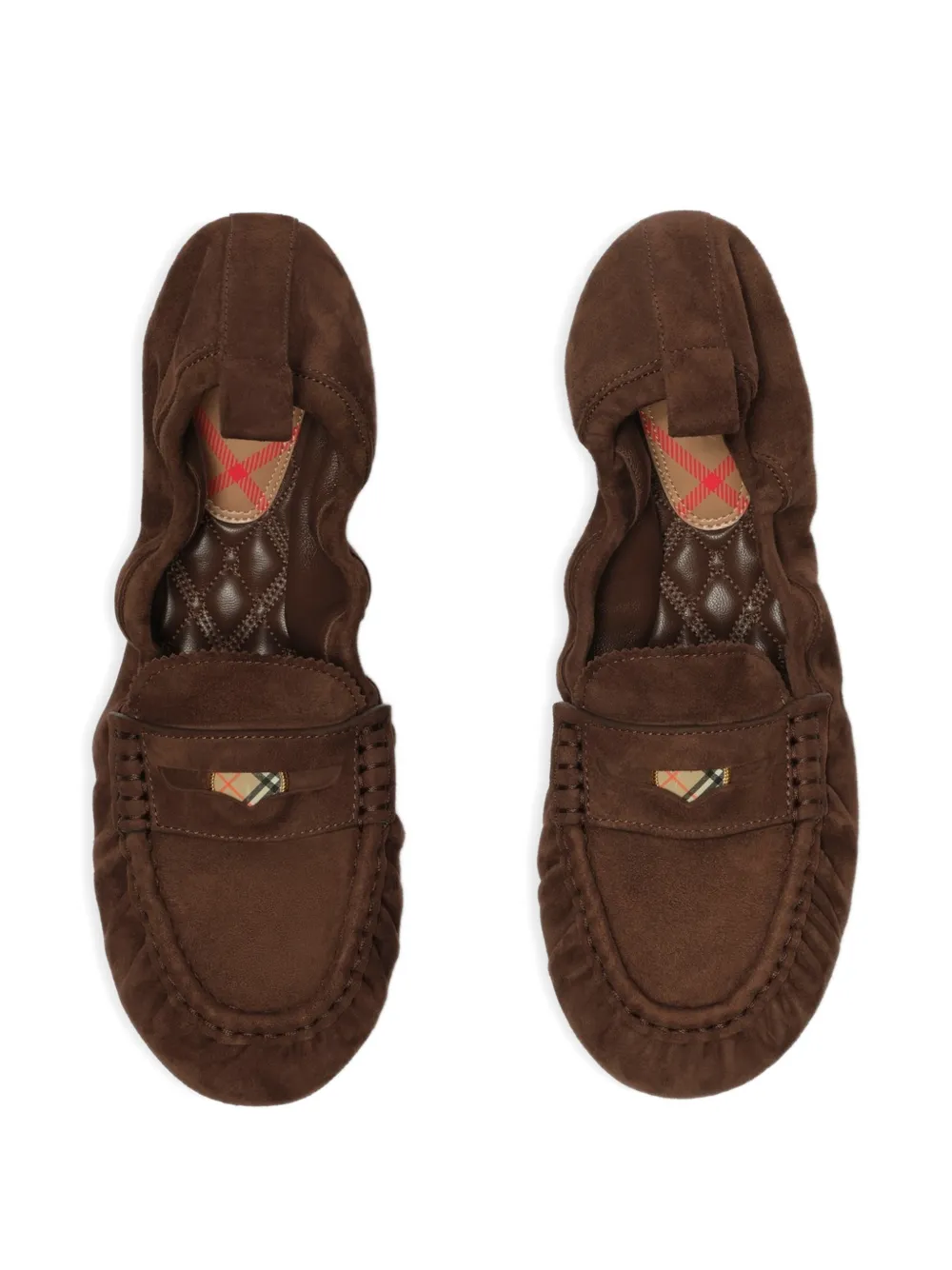 Burberry Loafers met logoplakkaat Bruin