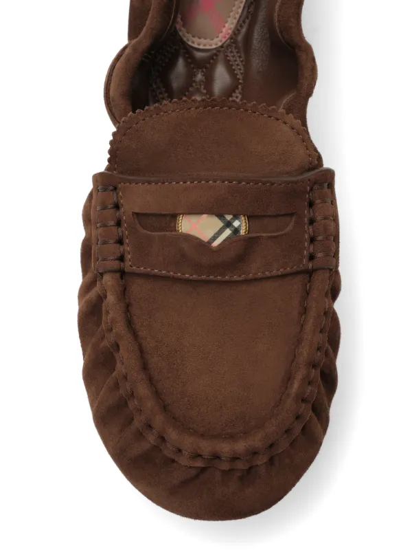 Burberry Fawn スエード ローファー | ブラウン | FARFETCH JP