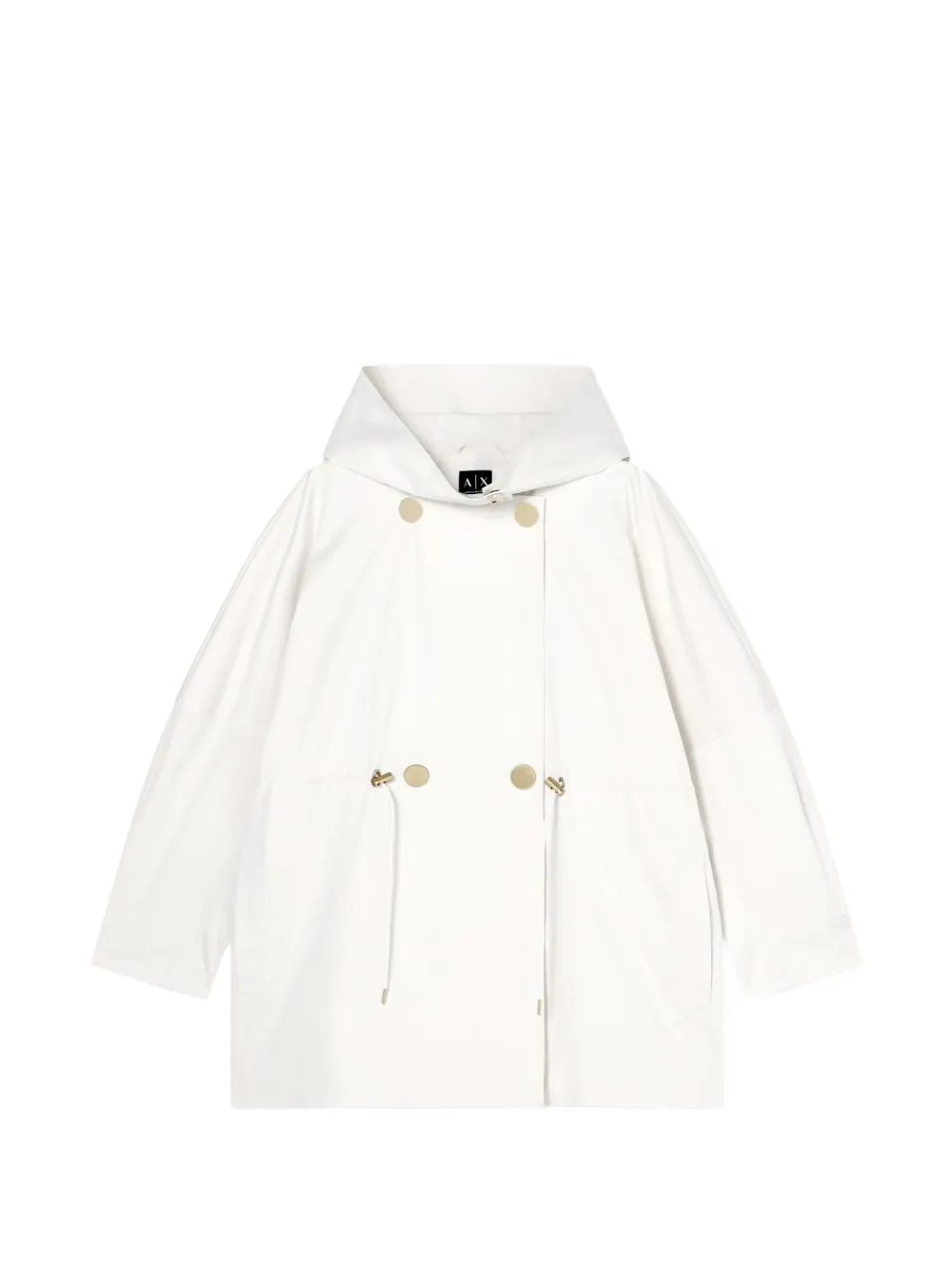 Armani Exchange double-breasted hooded parka - Bianco