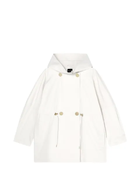 Armani Exchange double-breasted hooded parka