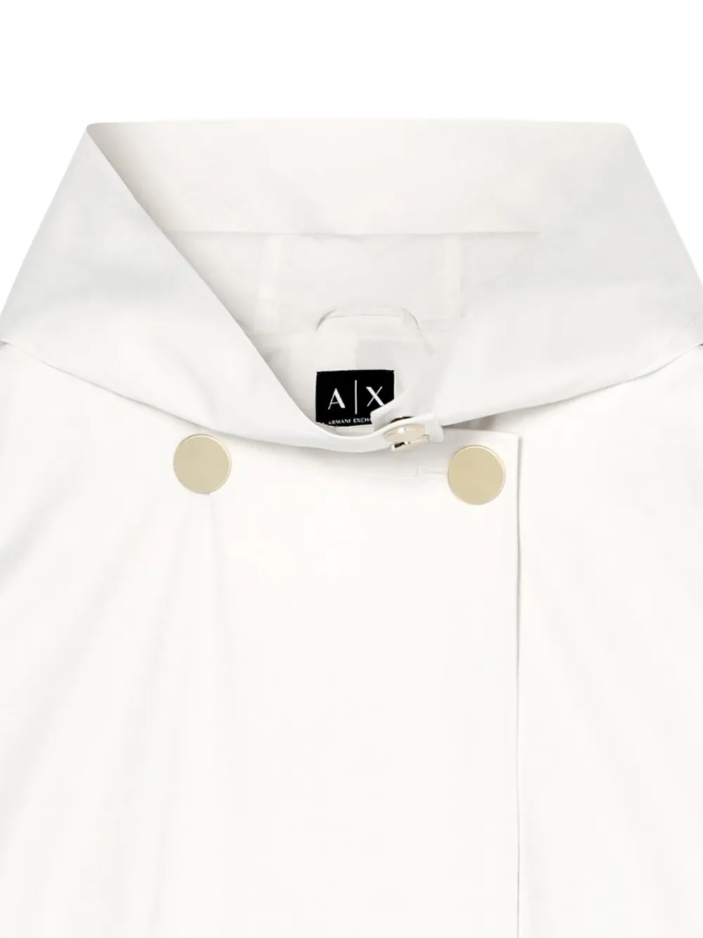 Armani Exchange Parka met dubbele rij knopen en capuchon Wit