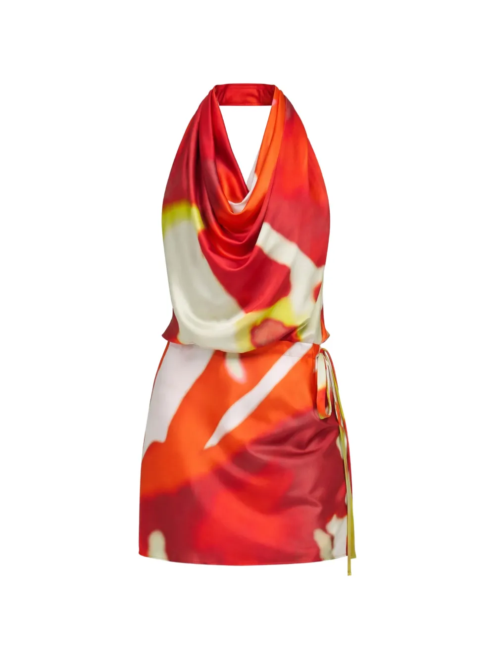 STAUD Liora silk dress - Rosso
