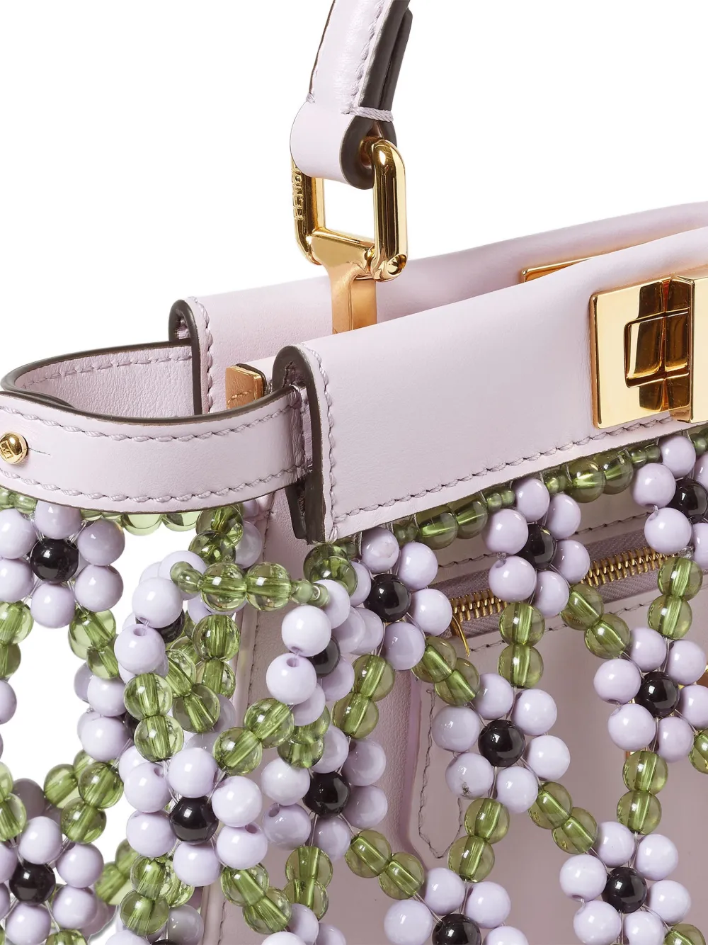 FENDI Peekaboo mini-shopper met kralen Paars