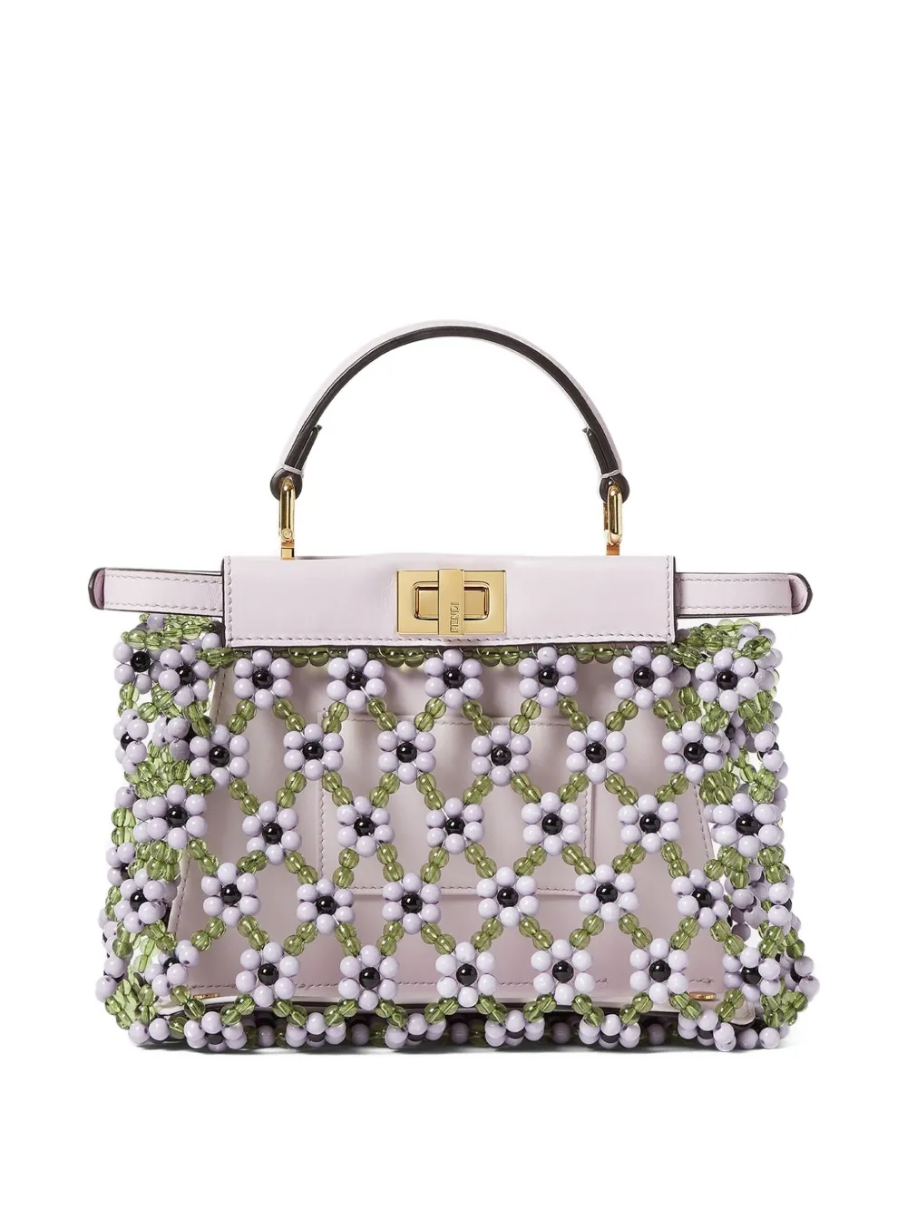 FENDI Peekaboo mini-shopper met kralen Paars