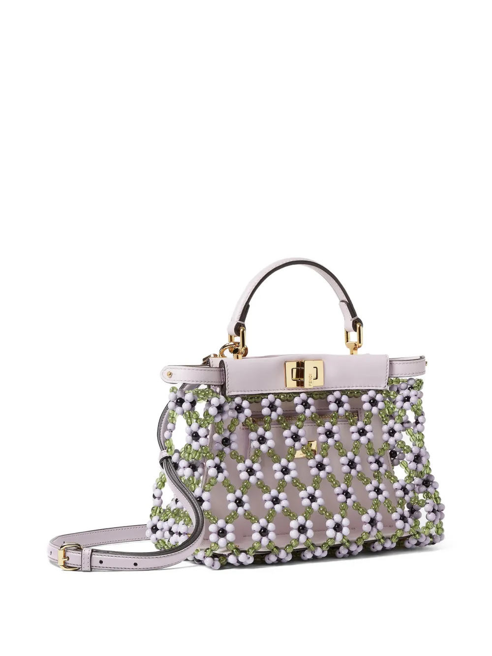 FENDI Peekaboo mini-shopper met kralen Paars