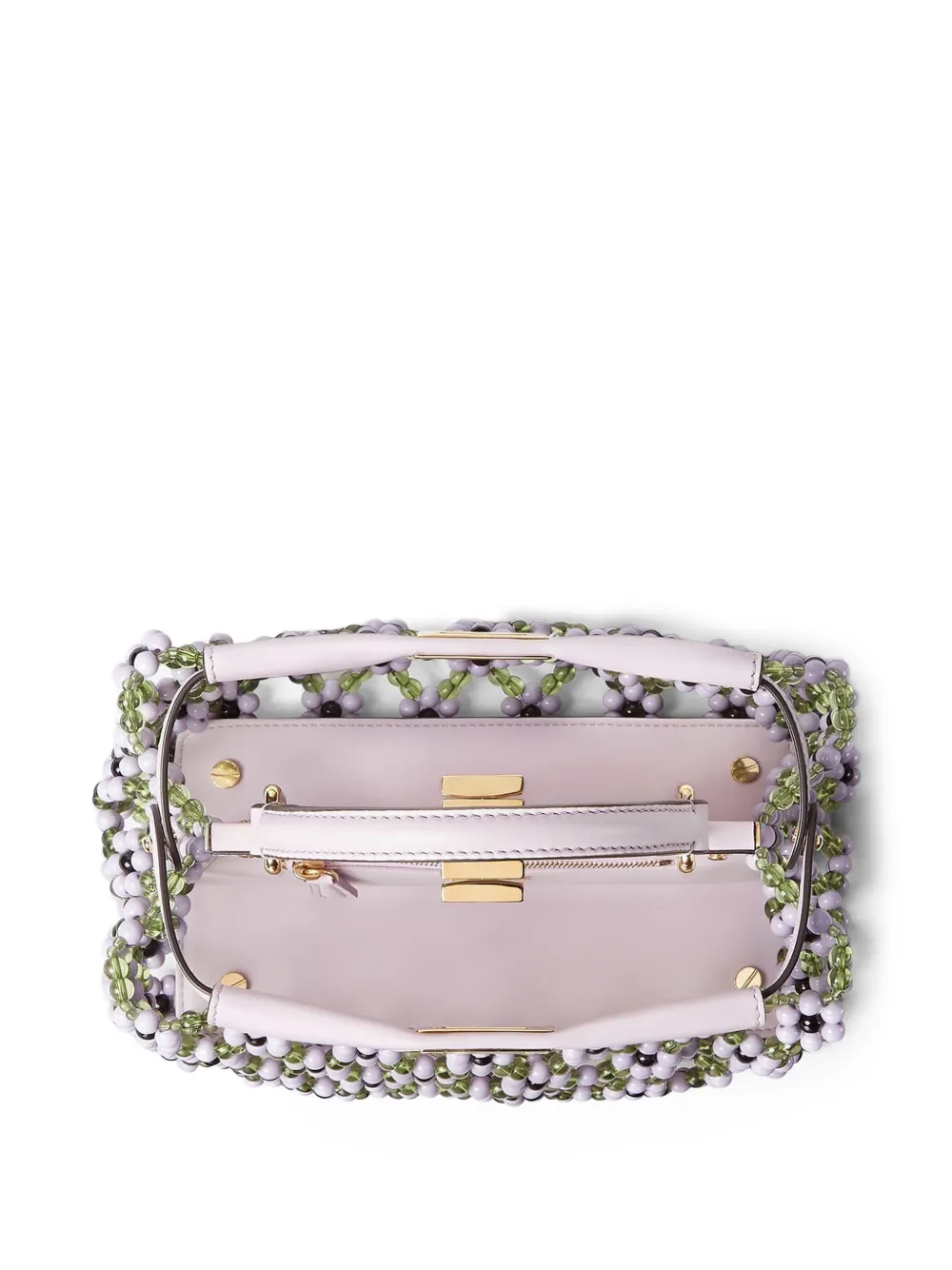 FENDI Peekaboo mini-shopper met kralen Paars