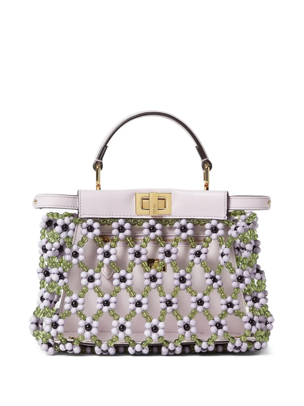 FENDI mini sac cabas Peekaboo à perles - Violet FENDI mini sac cabas Peekaboo à perles - Violet