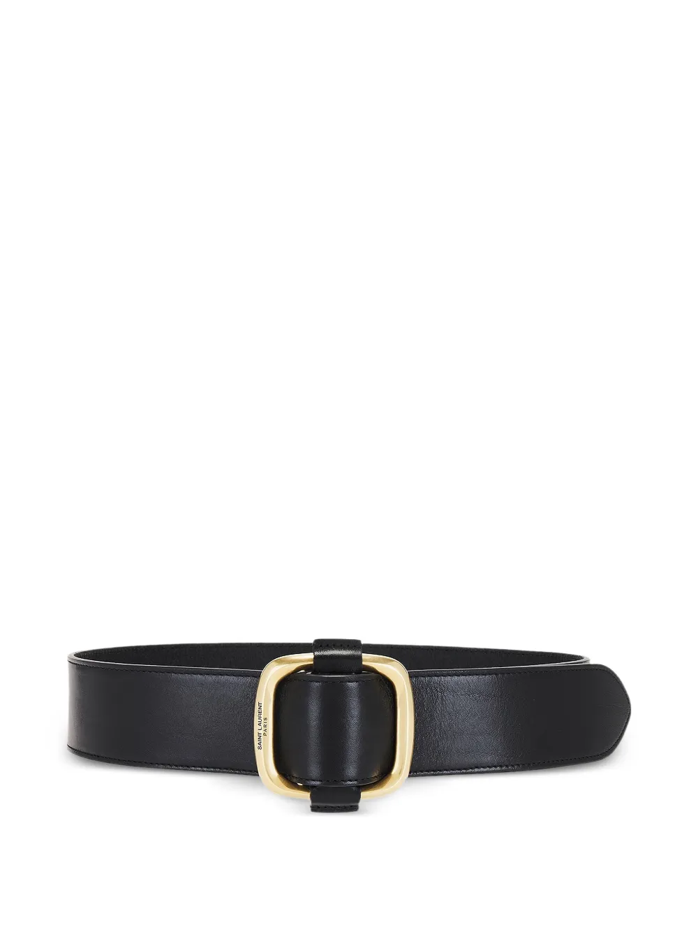 Saint Laurent square-buckle leather belt - Black