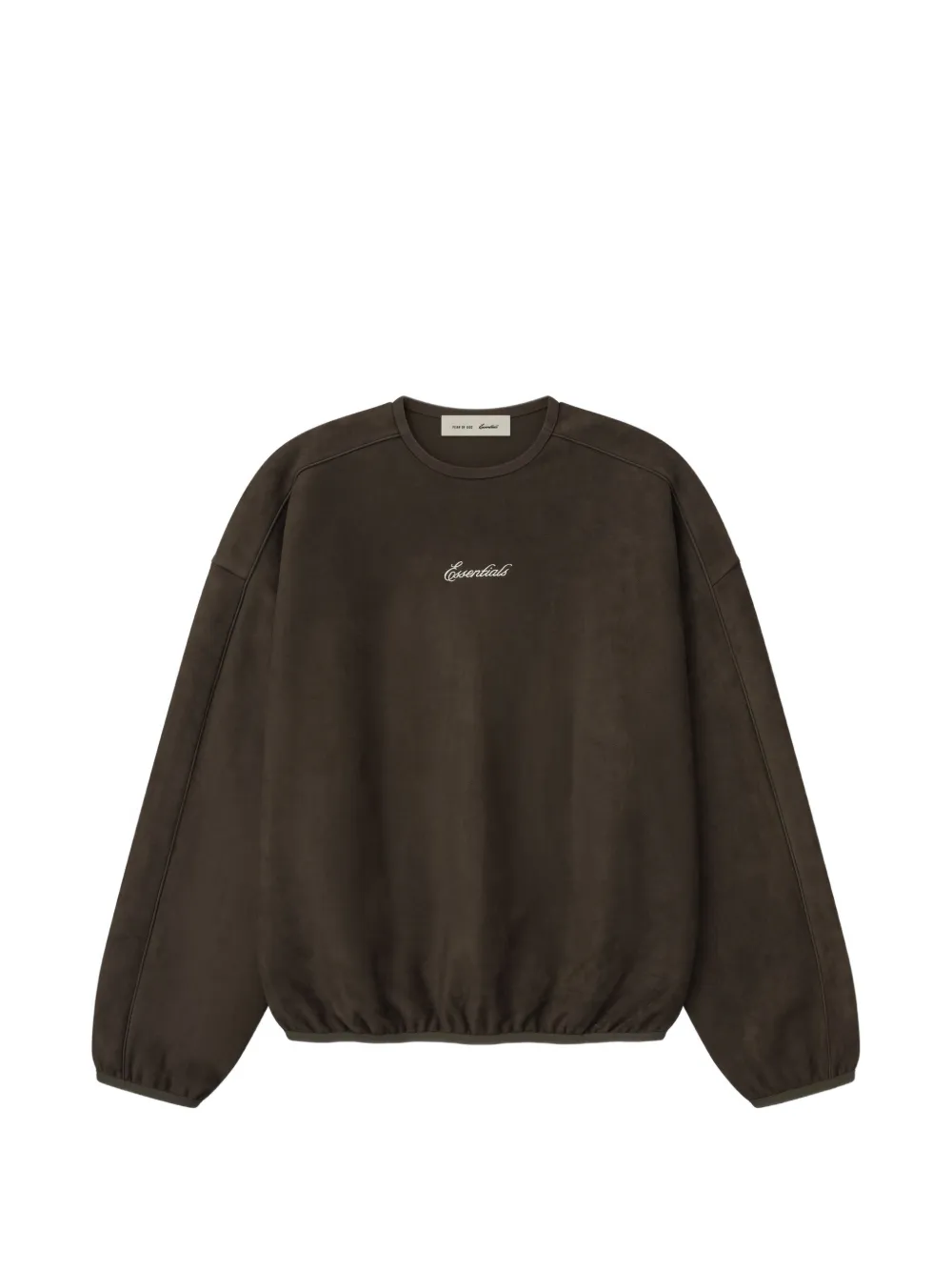 FEAR OF GOD ESSENTIALS Suede Fleece logo-embroidered sweater - Marrone