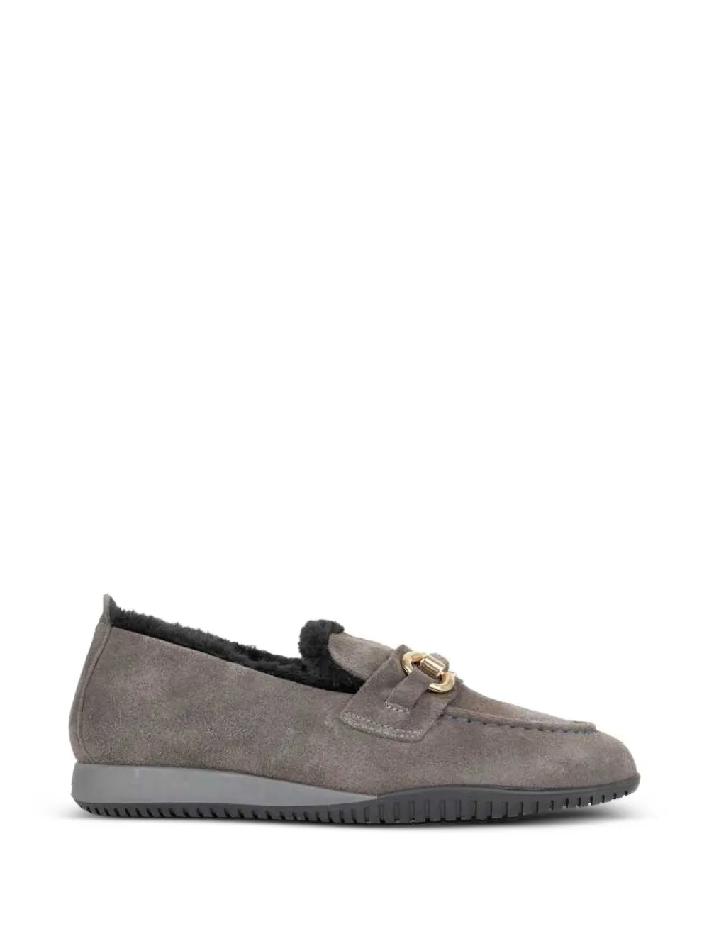 SERGIO MORETTI FIRENZE shearling-trim loafers - Grigio