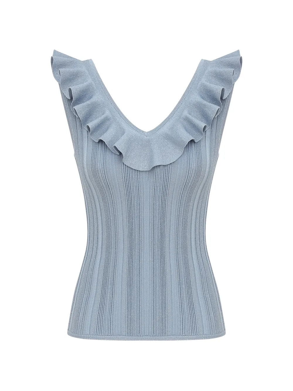 Zimmermann Aster Ruffled Top In Blue
