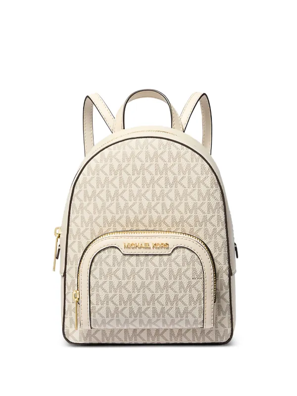Michael Kors “Jaycee” monogram bag Latest Michael Kors JAYCEE Large Size Vanilla Logo Monogram  main image 4