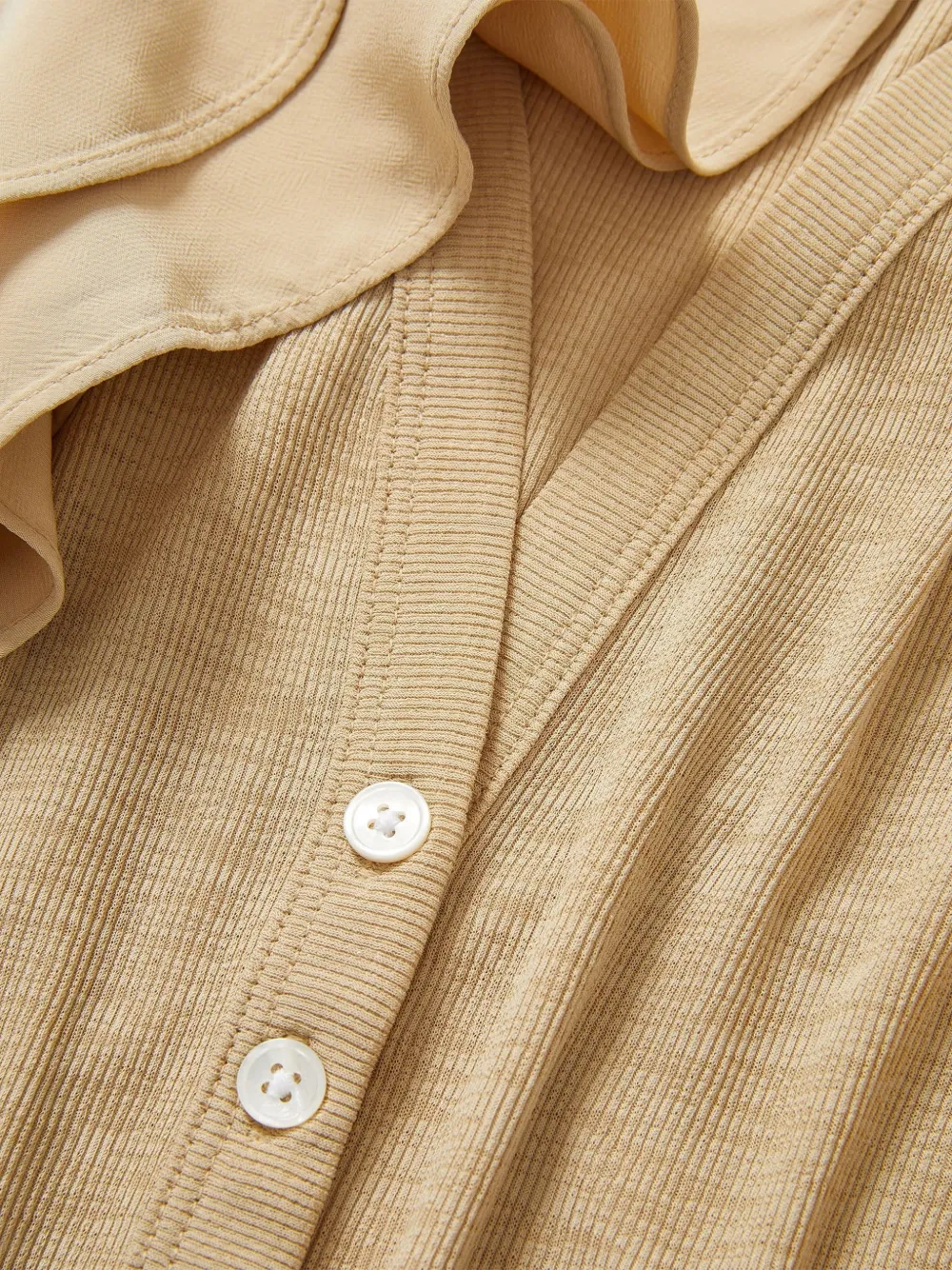Veronica Beard Aphrodite polotop met ruches Beige