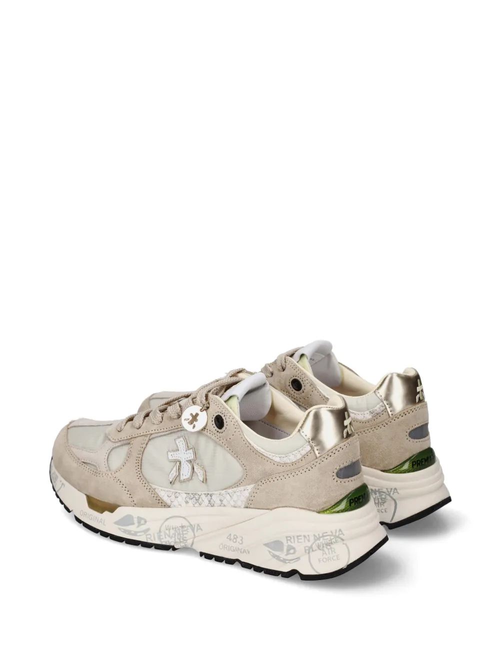 Premiata Mased sneakers met logo-patch Beige