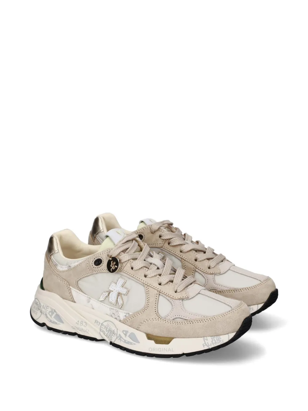 Premiata Mased sneakers met logo-patch Beige